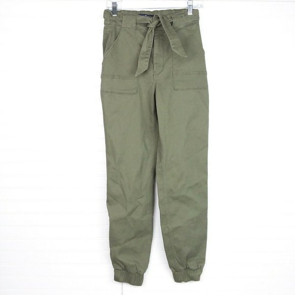Hollister Pants - Hollister Ultra High-Rise Belted Green Joggers